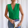 Multi-layer V-neck Solid-color Vest Womens Top | Buy Online