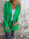 Casual Hooded Single-Breasted Cardigan Fashion Loose Solid C