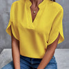 Summer Short-sleeved Chiffon Shirt New V-neck Shirt Women's