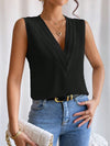 Multi-layer V-neck Solid-color Vest Womens Top | Buy Online