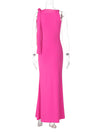 One-shoulder Ribbon Long Dress Ins Fashion Slim Sleeveless D