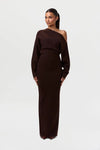 Ins Slim Long Sleeve Knitted Dress Evening Party Sexy Off-sh