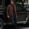 Retro Millennial Coffee-Colored Suede Jacket | Buy Online Be