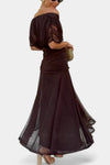 Chiffon Short-sleeved Dress Summer Fashion Print V-neck Long