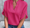 Summer Short-sleeved Chiffon Shirt New V-neck Shirt Women's