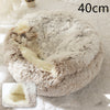 2 In 1 Dog And Cat Bed Pet Winter Bed Round Plush Warm Bed H