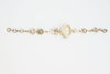 Retro Heart-shaped Bracelet Watch With A Golden Bow And Flow