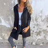 Casual Hooded Single-Breasted Cardigan Fashion Loose Solid C