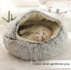 2 In 1 Dog And Cat Bed Pet Winter Bed Round Plush Warm Bed H