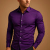 Men's Shirt Business Button Down Shirt Summer Solid Color Lo