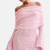 Women's Spring Summer Knitted Dress Elegant Party Boat Neck