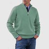 Men's Stand Collar Zipper Sweater Winter Fashion Solid Color
