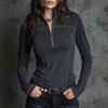 Women's Retro Stand Collar Half-Zip Long Sleeve | Buy Online