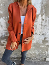 Casual Hooded Single-Breasted Cardigan Fashion Loose Solid C