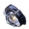Business-Casual Blue Glass Hollowed-Out Large-Dial Automatic