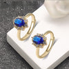 Blue Fully Paved Zircon Adjustable Ring For Women | Buy Onli