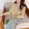Womens Solid Color Long-Sleeve V-Neck Sweater | Buy Online B
