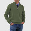Men's Stand Collar Zipper Sweater Winter Fashion Solid Color