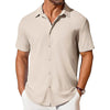 Mens Short-sleeve Button-up Wrinkle- And Crease-resistant Sh