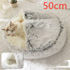 2 In 1 Dog And Cat Bed Pet Winter Bed Round Plush Warm Bed H
