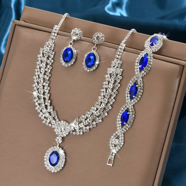 New European And American Style Elegant Luxury Sapphire Neck