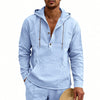 Linen Breathable Casual Mens Long-Sleeve Hooded Shirt | Buy