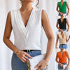 Multi-layer V-neck Solid-color Vest Womens Top | Buy Online