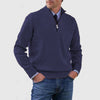 Men's Stand Collar Zipper Sweater Winter Fashion Solid Color