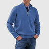 Men's Stand Collar Zipper Sweater Winter Fashion Solid Color