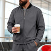 Men's Stand-Up Collar Sporty-Casual Zip-Up Long-Sleeve Jacke