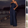 Loose Tube-top Jumpsuit Ins Fashion Backless Wide Leg Long P