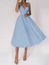 Sexy V-neck Suspender Dress Summer Fashion A-Line Long Dress