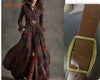 Ins Plaid Print Long-Sleeved Dress Fashion Pockets Collared