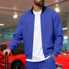 Men's Stand-Up Collar Sporty-Casual Zip-Up Long-Sleeve Jacke