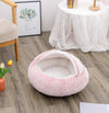 2 In 1 Dog And Cat Bed Pet Winter Bed Round Plush Warm Bed H