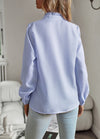 Striped Long Sleeve Shirt Fashion Ruffle Design Button Up To