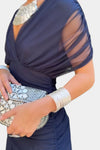 Chiffon Short-sleeved Dress Summer Fashion Print V-neck Long