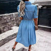 Women's Single-breasted Lapel Denim Dress Ins Fashion Temper