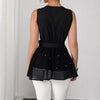 Women's New Lace-Up Beaded V-Neck Sleeveless Tank Top | Buy