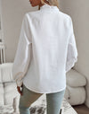 Striped Long Sleeve Shirt Fashion Ruffle Design Button Up To