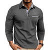 Casual Plaid Splicing Lapel Polo Shirt Fashion Solid Color L