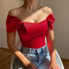Fishtail-waistline Womens Satin Off-shoulder Top | Buy Onlin