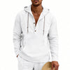 Linen Breathable Casual Mens Long-Sleeve Hooded Shirt | Buy