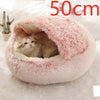 2 In 1 Dog And Cat Bed Pet Winter Bed Round Plush Warm Bed H