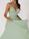Sexy V-neck Suspender Dress Summer Fashion A-Line Long Dress