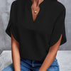 Summer Short-sleeved Chiffon Shirt New V-neck Shirt Women's
