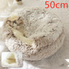 2 In 1 Dog And Cat Bed Pet Winter Bed Round Plush Warm Bed H