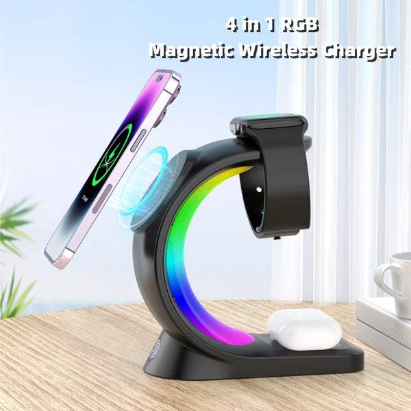 4 In 1 Magnetic Wireless Charger Fast Charging For Smart Pho