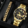 2pcs Men's New Popular Steel Strip Fashion Business Three Ey