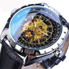 Business-Casual Blue Glass Hollowed-Out Large-Dial Automatic